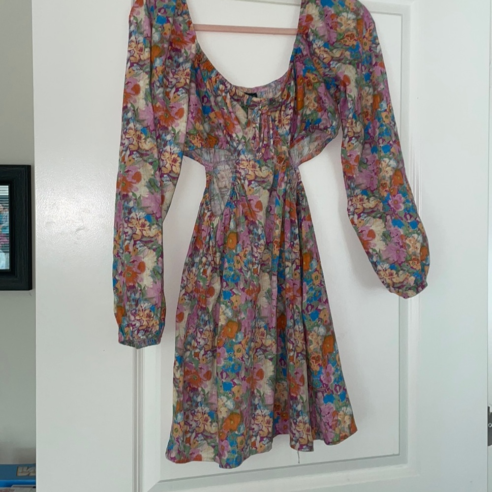Wild Fable floral dress with side cutouts